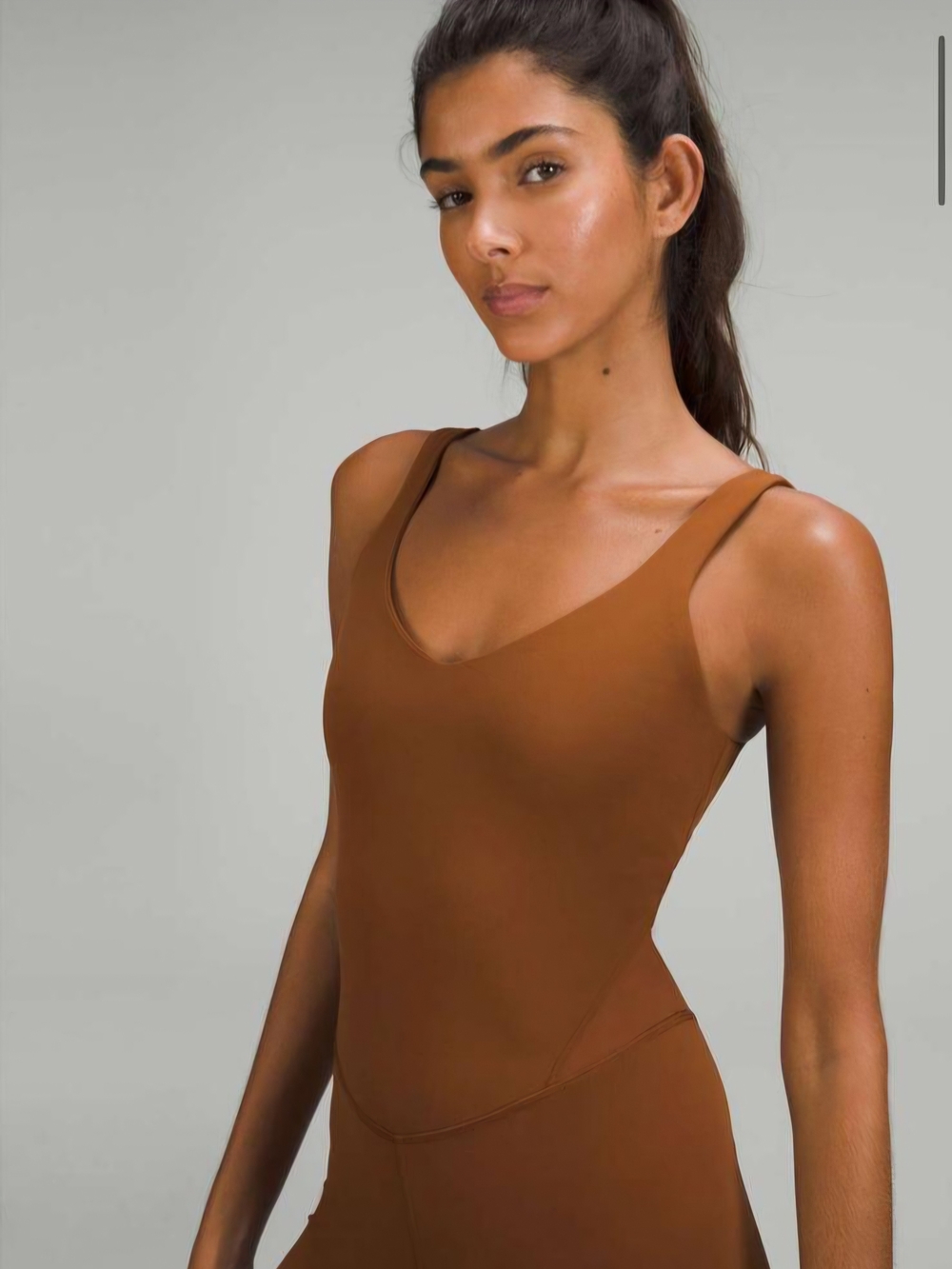 lululemon athletica Brown Scoop Neck Tank Bodysuit